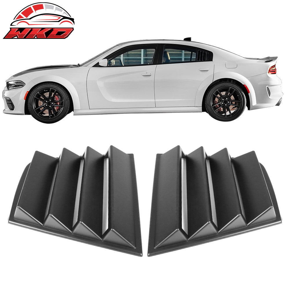 Fits 11-23 Dodge Charger V2 Rear Window Louver + V1 Side Window Louvers Scoop PP