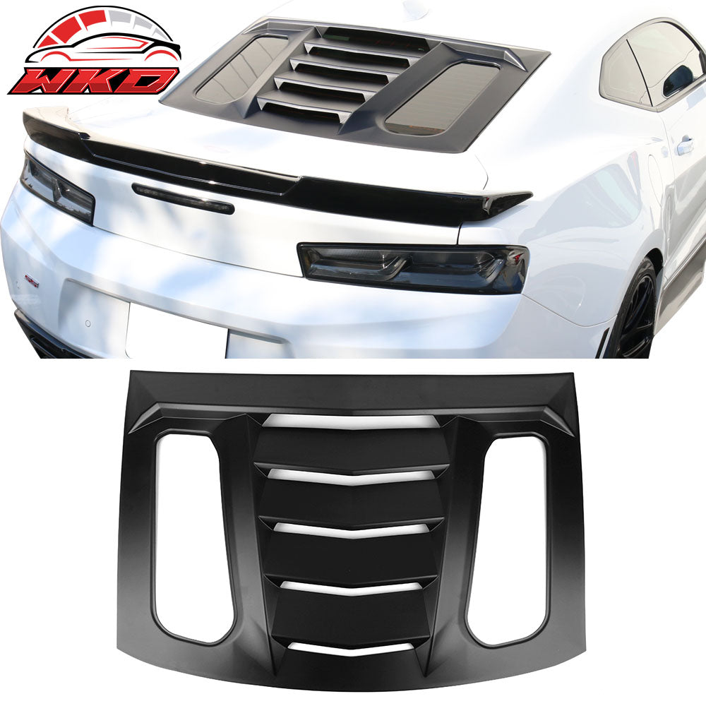 Fits 16-24 Chevrolet Camaro Coupe 2PCS GT Side + IKON V2 Rear Window Louvers ABS