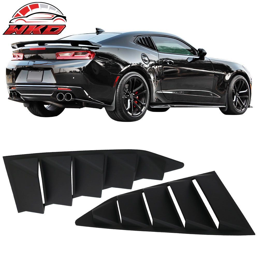 Fits 16-24 Chevrolet Camaro Coupe 2PCS GT Side + IKON V2 Rear Window Louvers ABS