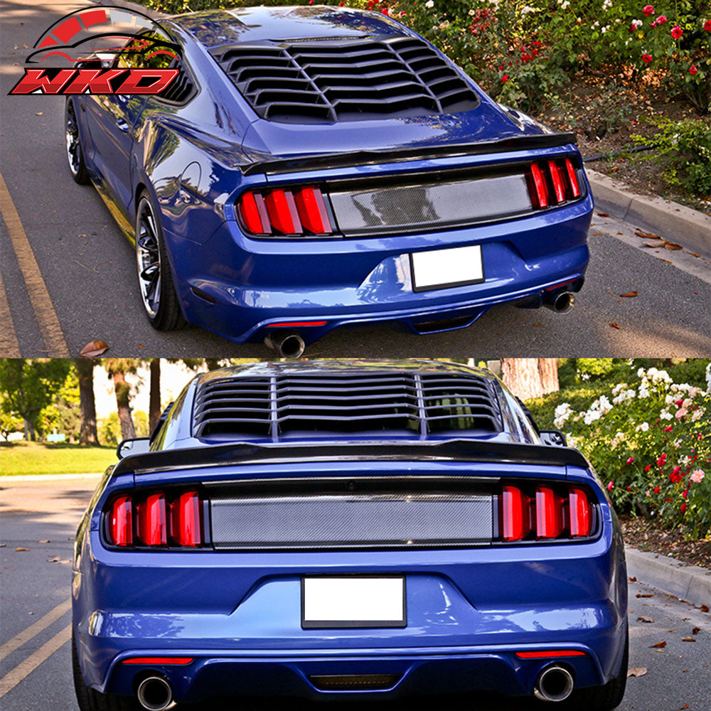 Fits 15-24 Ford Mustang Coupe IKON Style Rear Window Louver Sun Shade Cover ABS