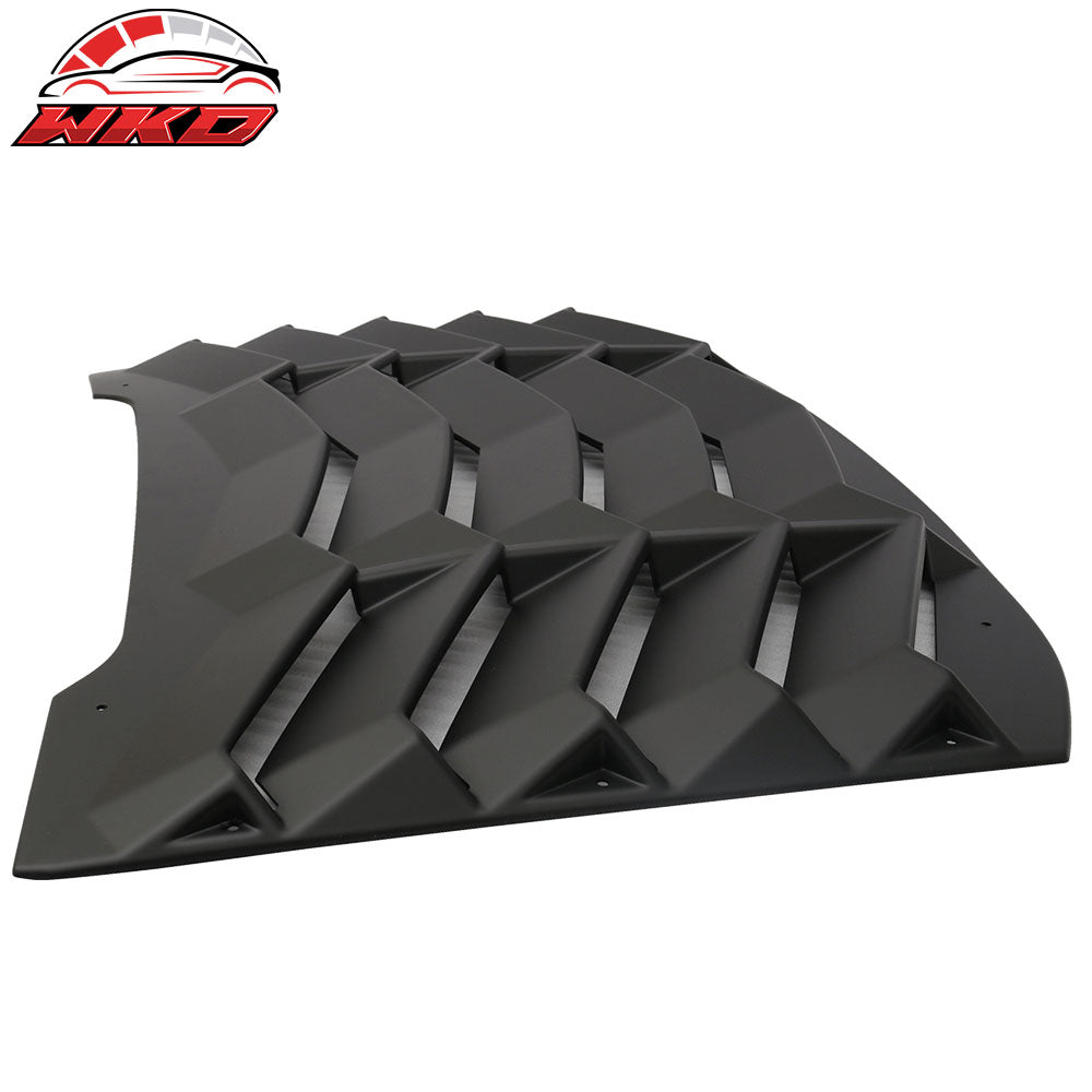 Fits 16-19 Chevy Cruze Rear Window Louvers Cover Sun Shade Unpainted Black ABS
