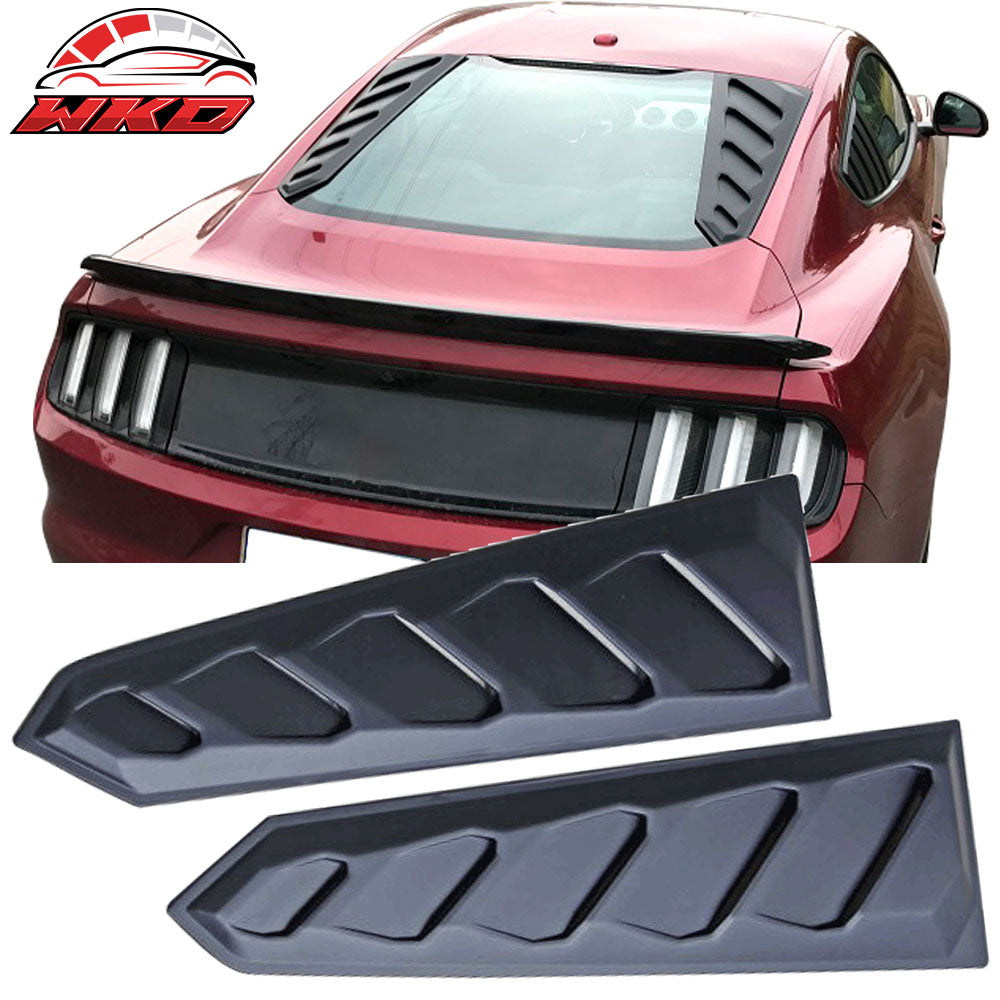 Fits 15-23 Ford Mustang Coupe ABS 2PCS Rear Window Louver Cover Sun Shade Vent