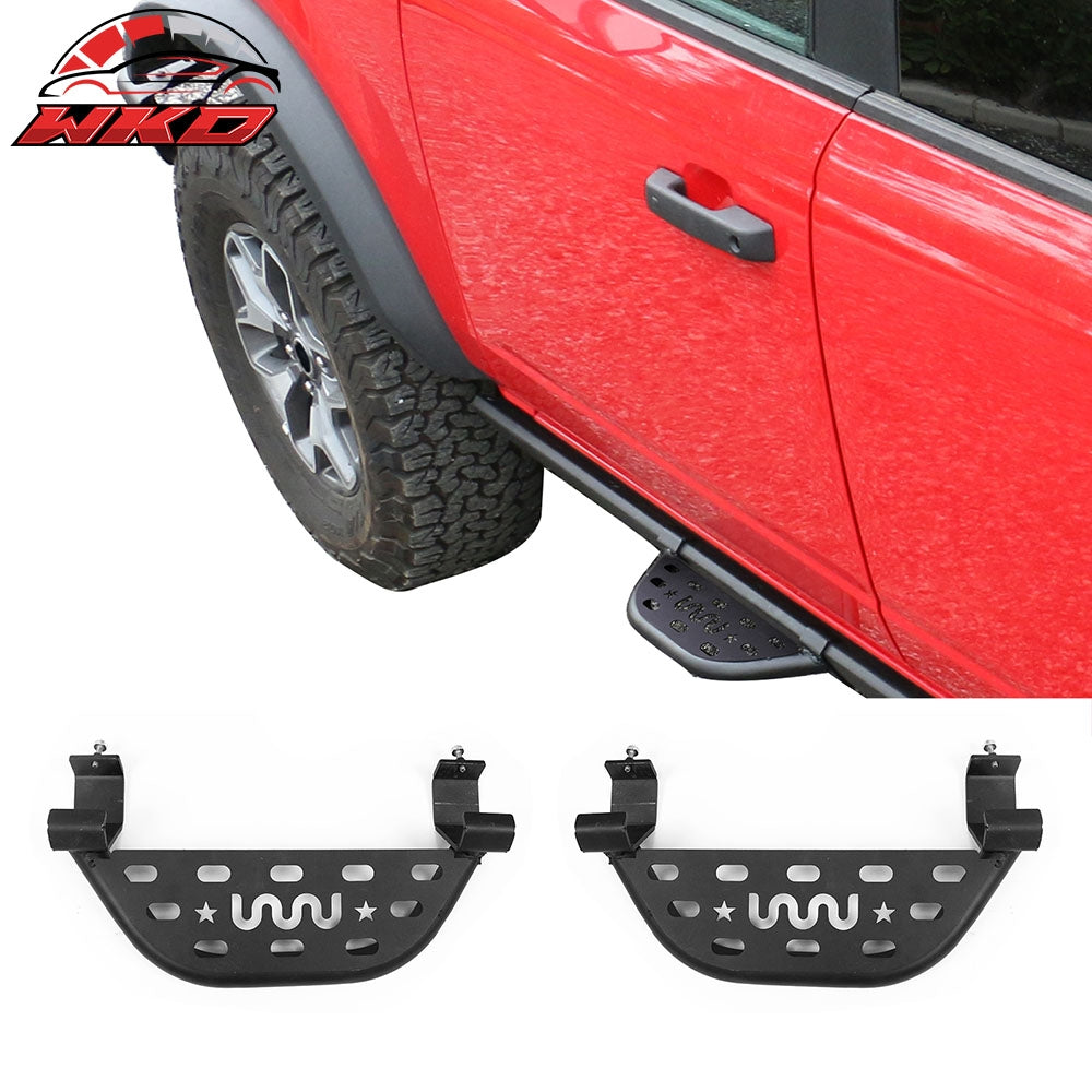 21-26 Ford Bronco 2/4 Door Rock Rail Side Steps Tungsten Steel Black Pair | Wholesale