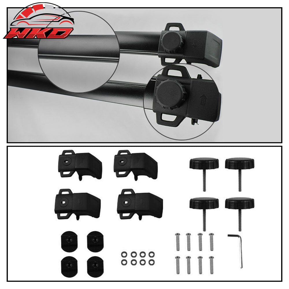 Fits 11-16 Jeep Compass OE Style Roof Rack Cross Bar Black ABS Aluminum