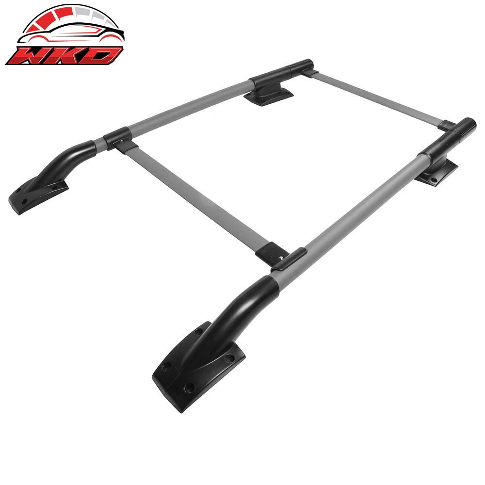 Fits 05-22 Nissan Frontier OE Style Roof Rack Rail Cross Bar Pair Grey + Black