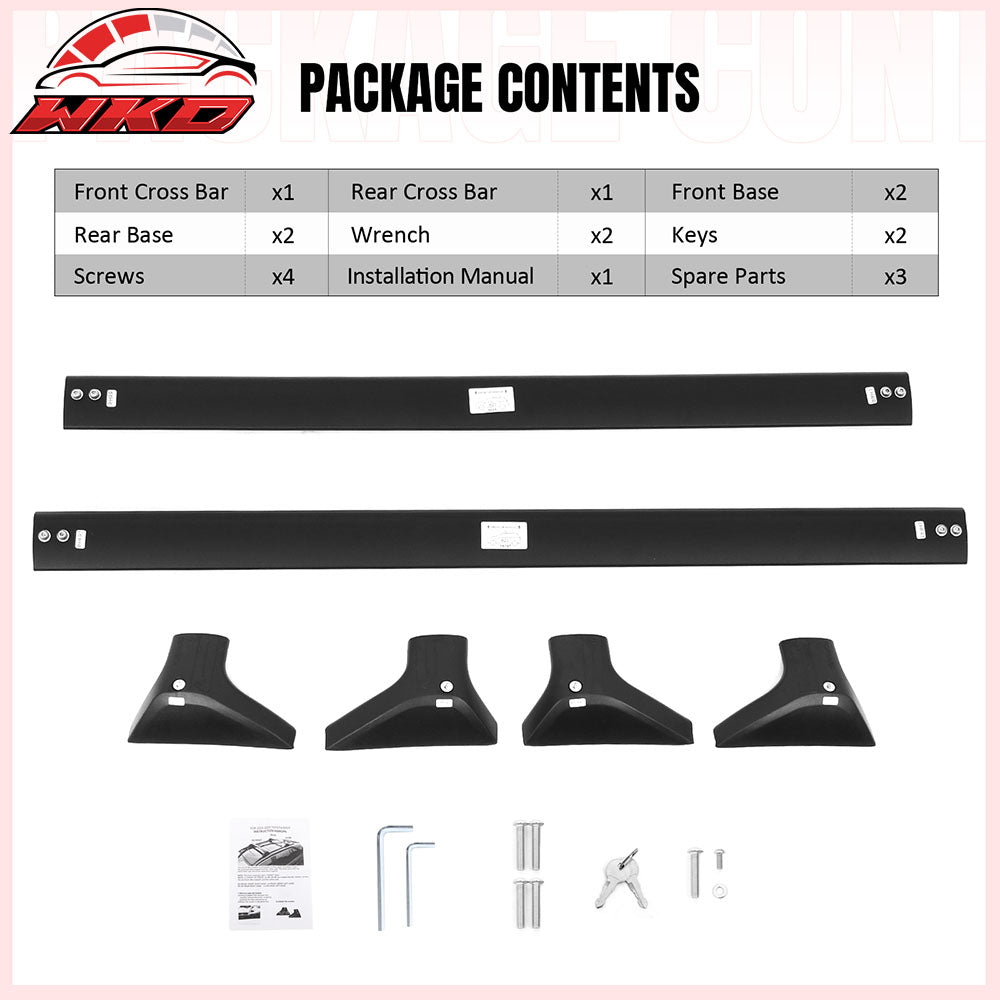 Fits 19-25 Toyota RAV4 Aluminum Roof Rack Rail Luggage Carrier Cross Bar w/ Lock