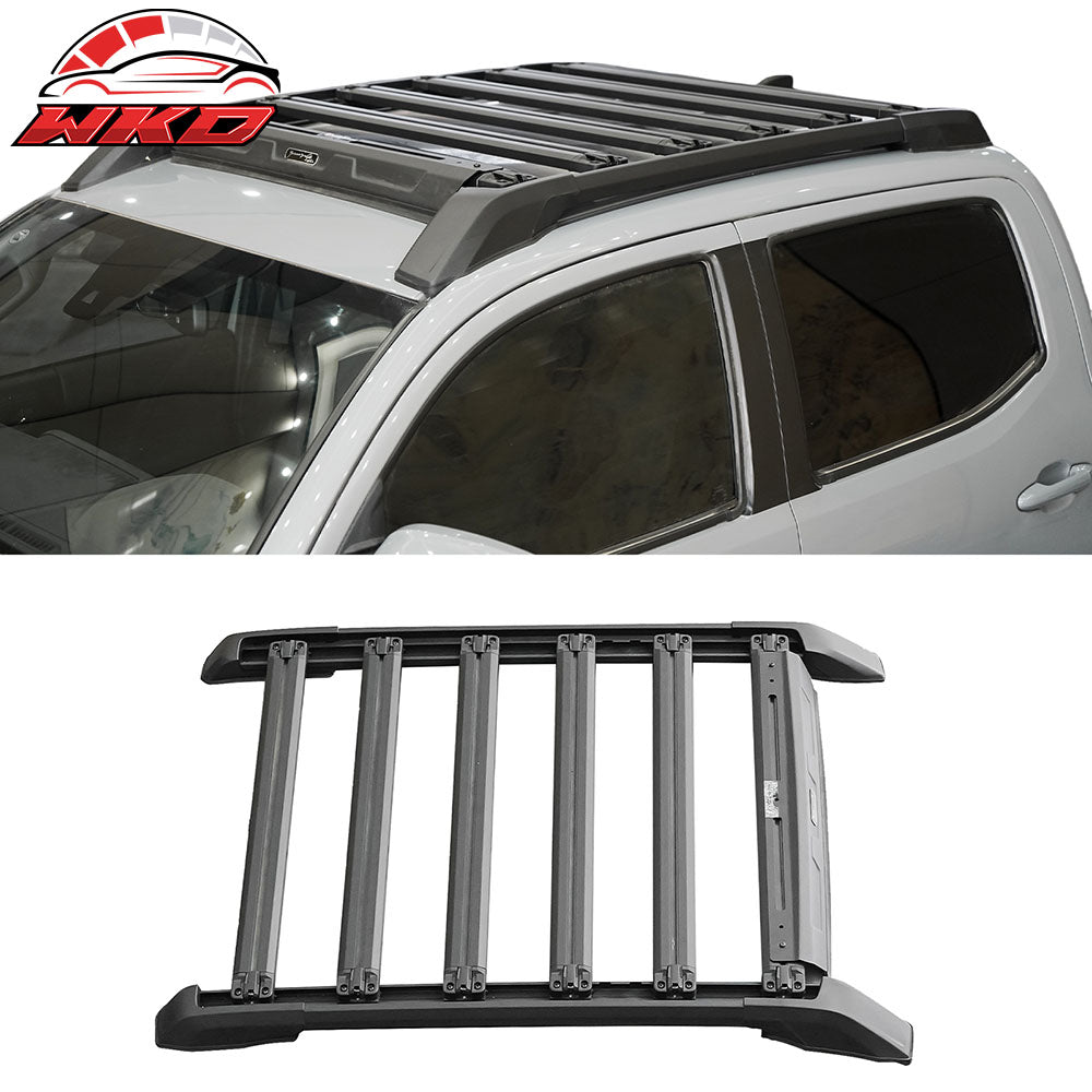 Fits 05-23 Toyota Tacoma Double Cab Aluminum Roof Rack Cross Bars w/ Slide Rail