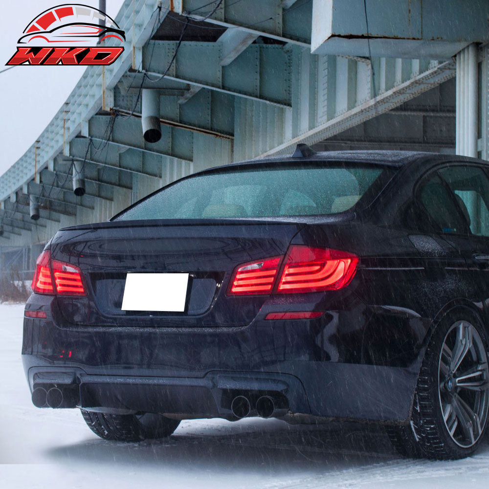 Fits 11-16 BMW 5-Series F10 Sedan 3D Type Carbon Fiber (CF) Roof Spoiler Wing