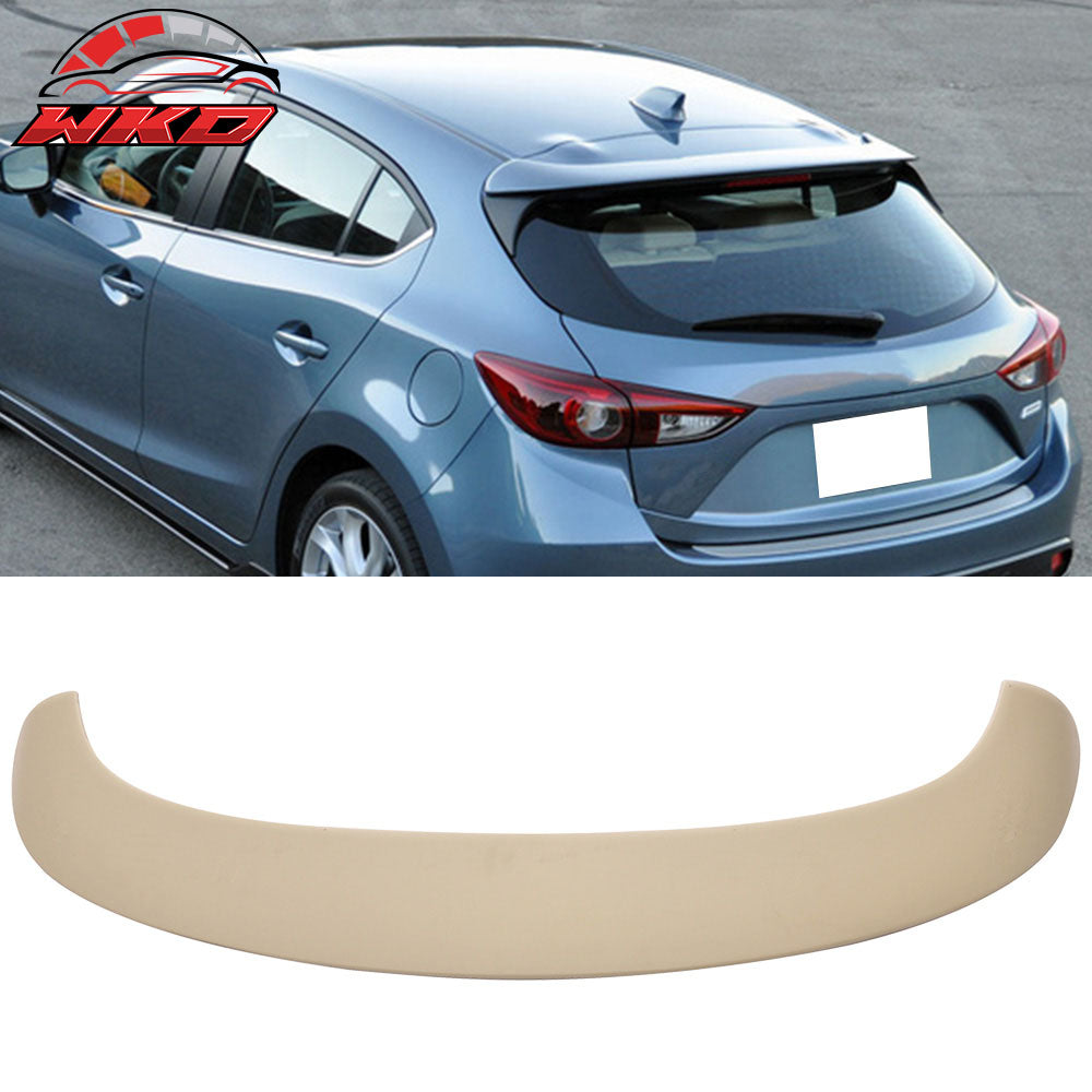 Fits 14-16 Mazda 3 Hatchback OE Factory Style Unpainted Roof Spoiler - ABS