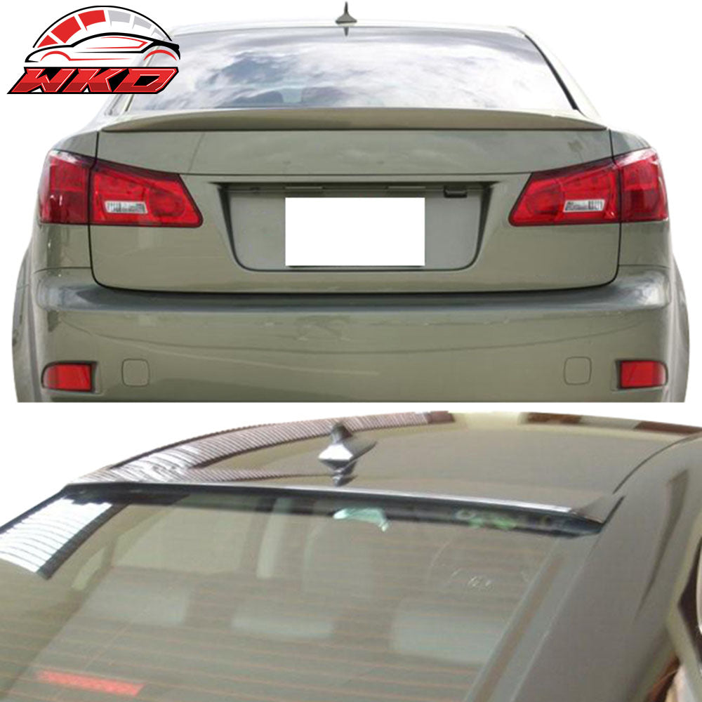 Fits 06-13 Lexus IS250 IS350 Type Sport PU Roof Spoiler + Trunk Spoiler