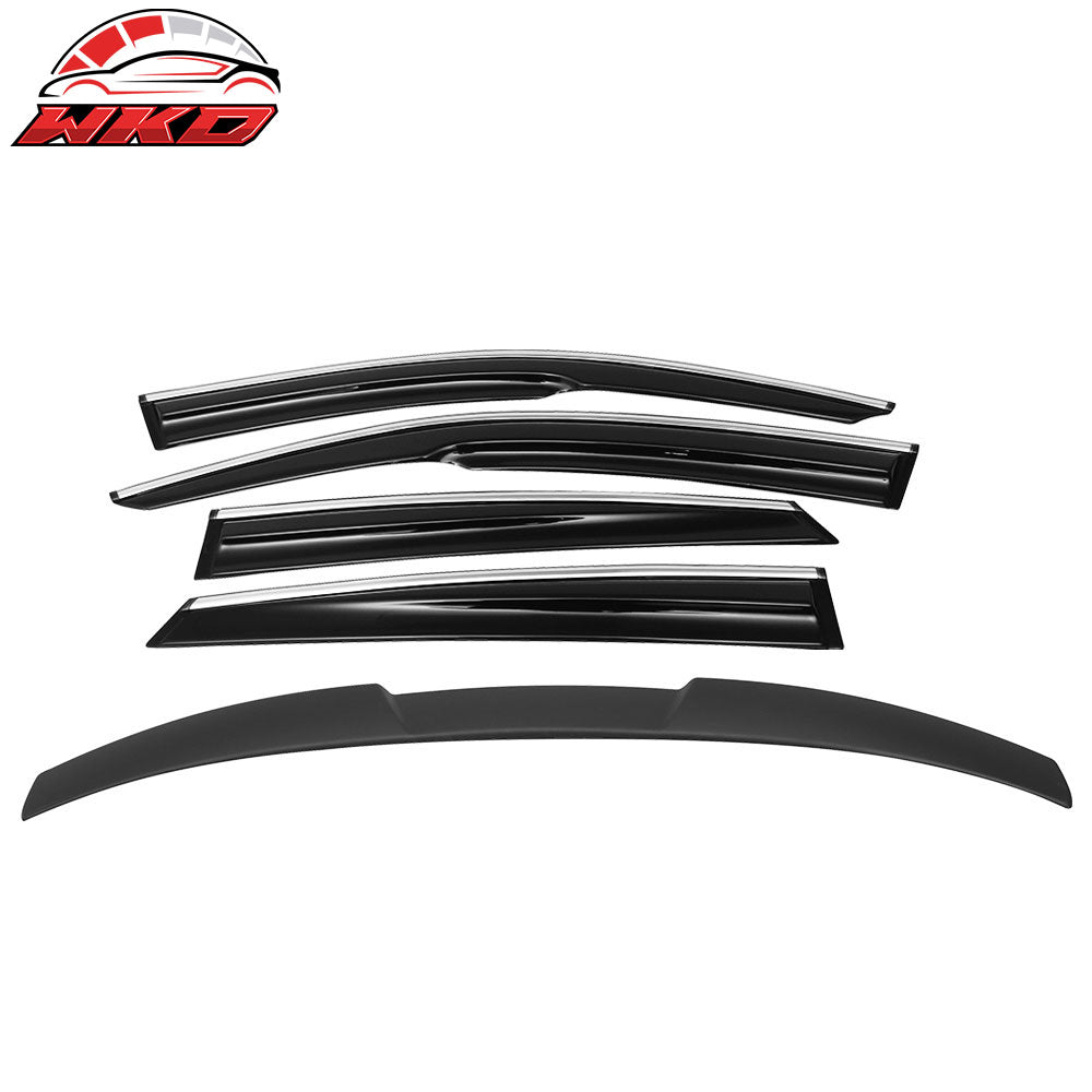 2016-21 Civic X 10th Gen Sedan IKON Roof Spoiler MUG Window Visor Chrome Trim | Wholesale
