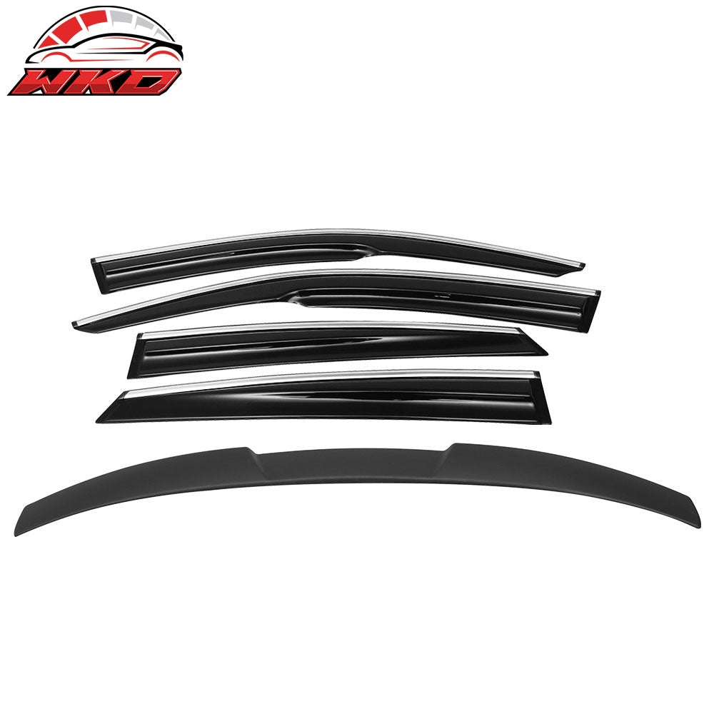 2016-21 Civic X 10th Gen Sedan IKON Roof Spoiler MUG Window Visor Chrome Trim | Wholesale