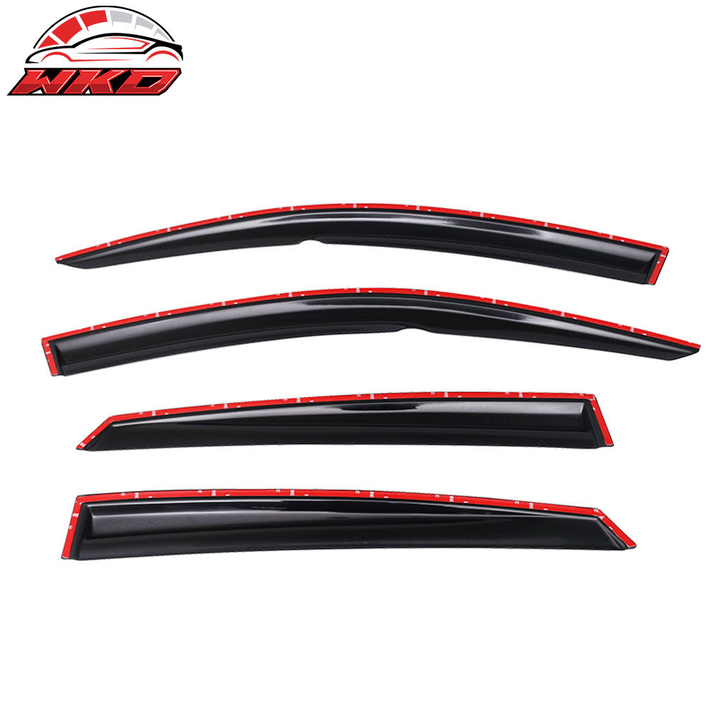 Fits 16-21 Civic X 10th Gen Sedan IKON Roof Spoiler MUG Window Visor Chrome Trim