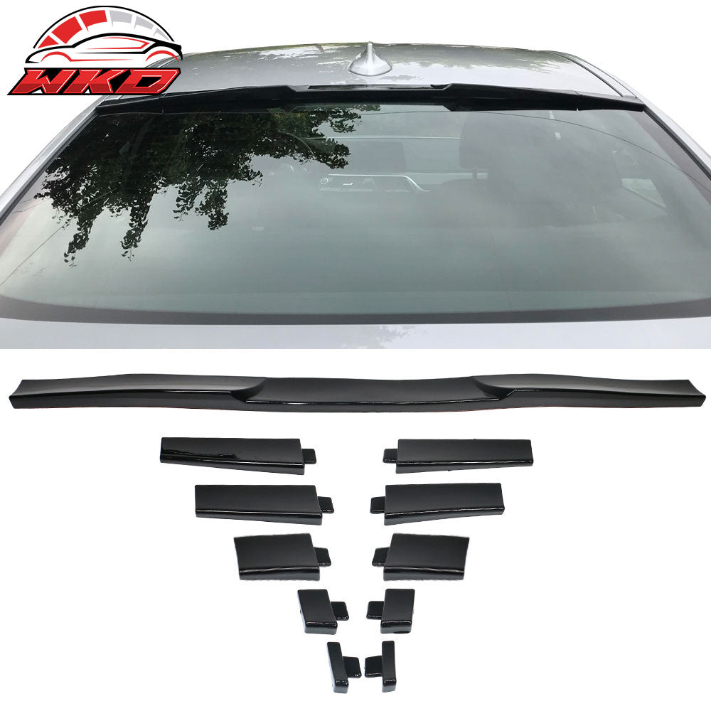 Universal Fitment Rear Window Roof Spoiler Wing Adjustable Gloss Black Trim