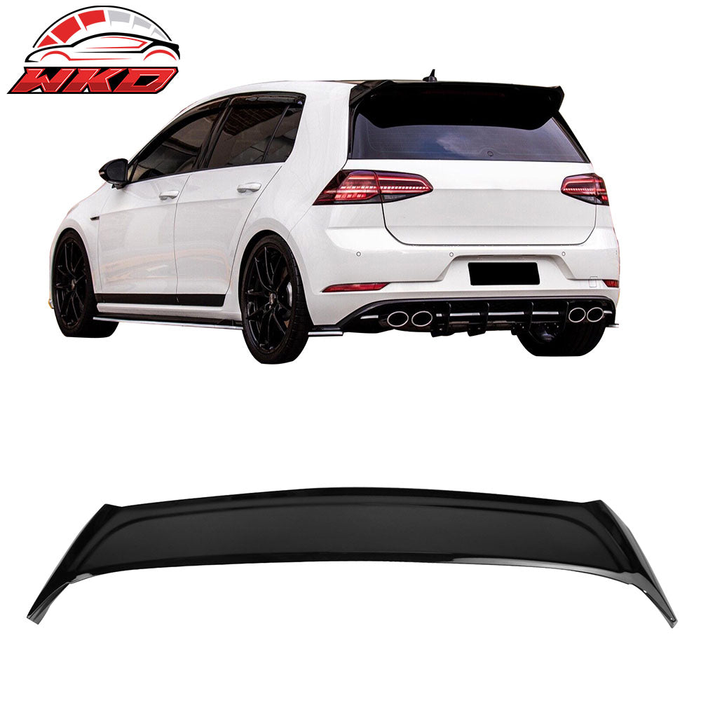 Fits 15-19 Volkswagen Golf R GTI Roof Spoiler Window Visor Painted #LC9X Black