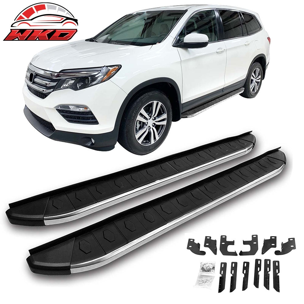 Fits 16-22 Honda Pilot YF5/6 OE Style Running Board Side Step Bar Pair Aluminum
