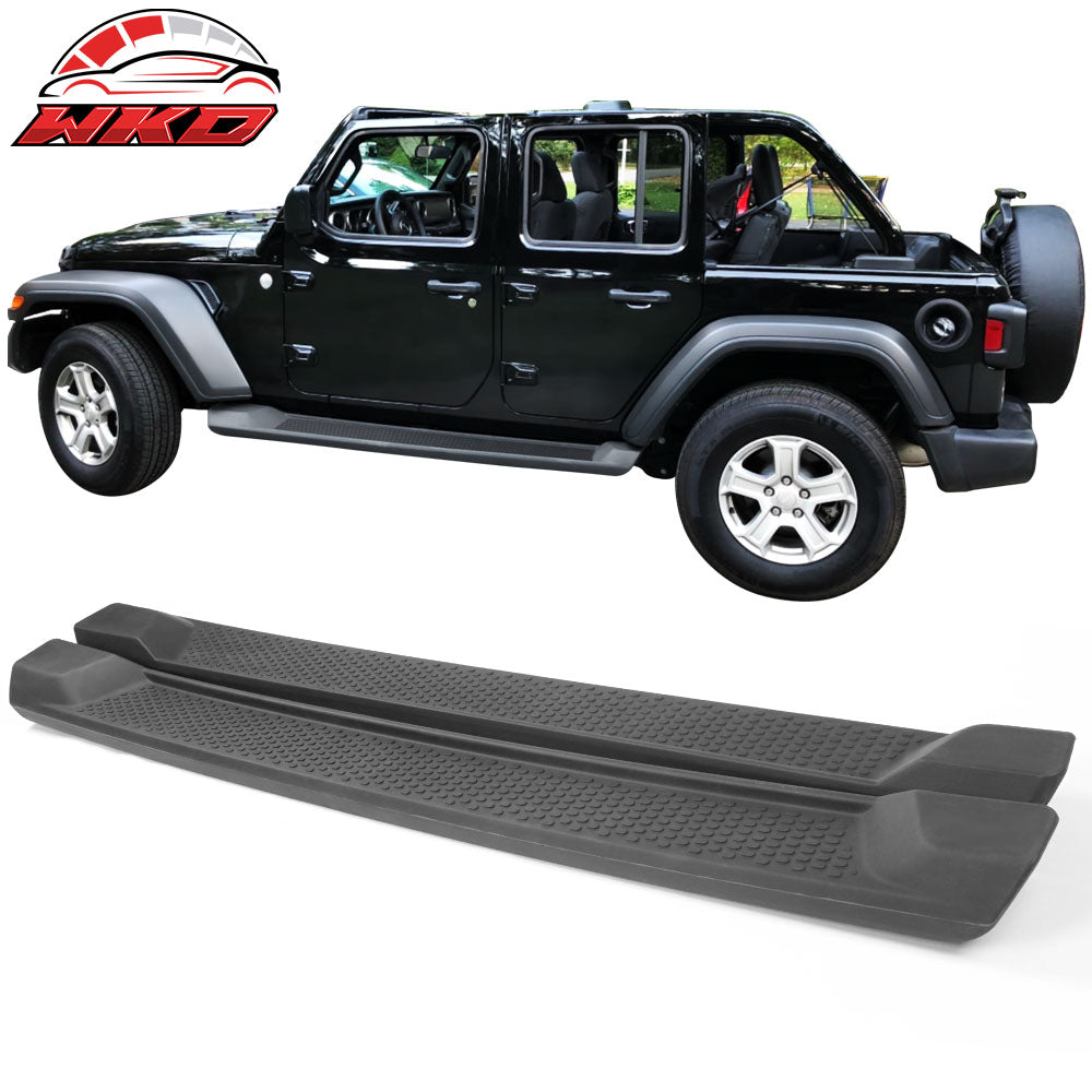 Fits 18-25 Jeep Wrangler JL 4DR Factory Style Textured Black Running Boards