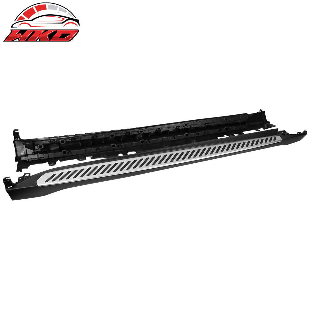 Fits 15-19 BMW X6 F16 Running Boards Side Step Nerf Bars Black & Silver 2PCS