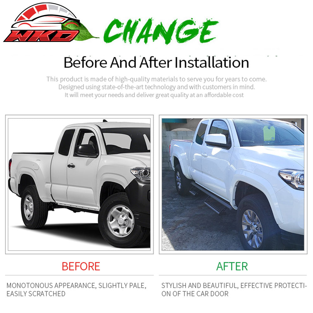 Fits 05-22 Toyota Tacoma Access Cab Running Boards Black