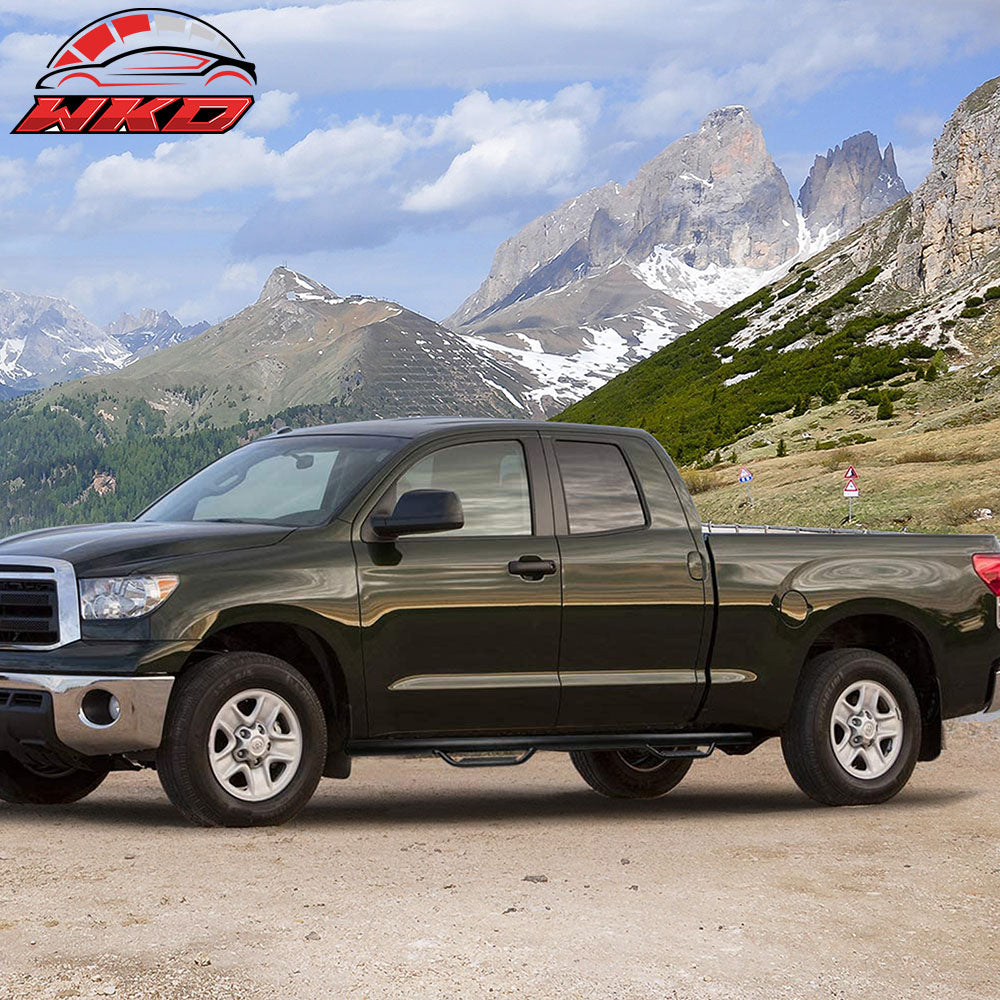 Fits 07-21 Toyota Tundra Crew Max Cab Side Step Bars Running Boards - Black