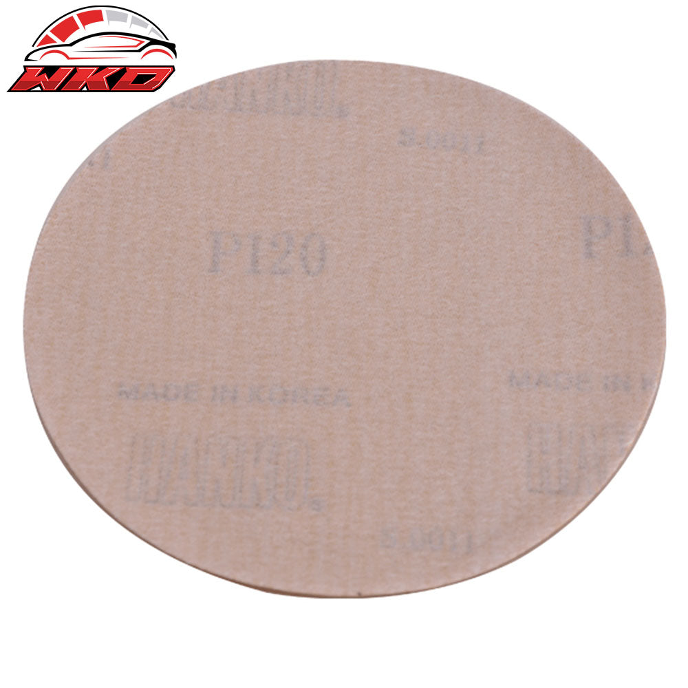 Dry 5Inch No Hole Sand Paper Disc 120 Grit Auto Repair Sanding Sandpaper 50PC