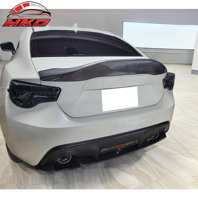 Fits 13-20 Scion FRS GT86 Subaru BRZ L Style Trunk Spoiler Carbon Fiber Print