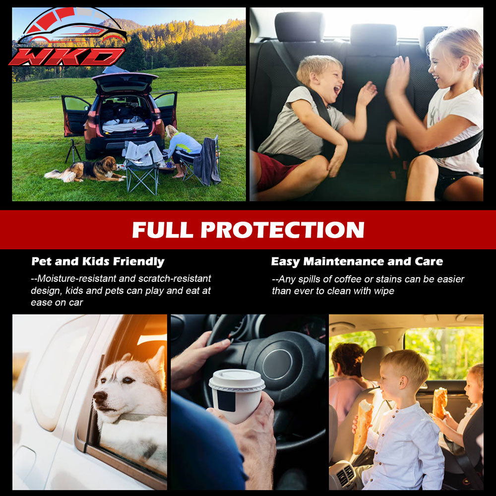 Fits 17-23 Tesla Model 3 5-Seat Seat Covers Blue Cushion Protector Leather 12PCS