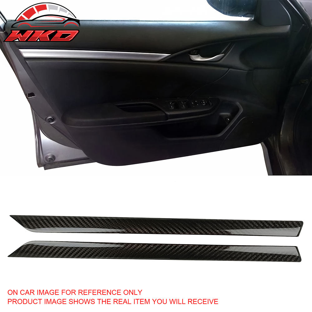 Closeout! Fits 16-21 10th Honda Civic X Side Door Panel Trim Cover Carbon Fiber