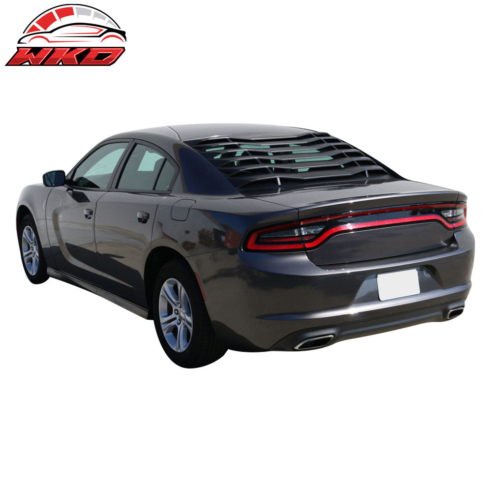 Fits 11-23 Dodge Charger V1 Style Side Quarter Matte Black + Rear Window Louver