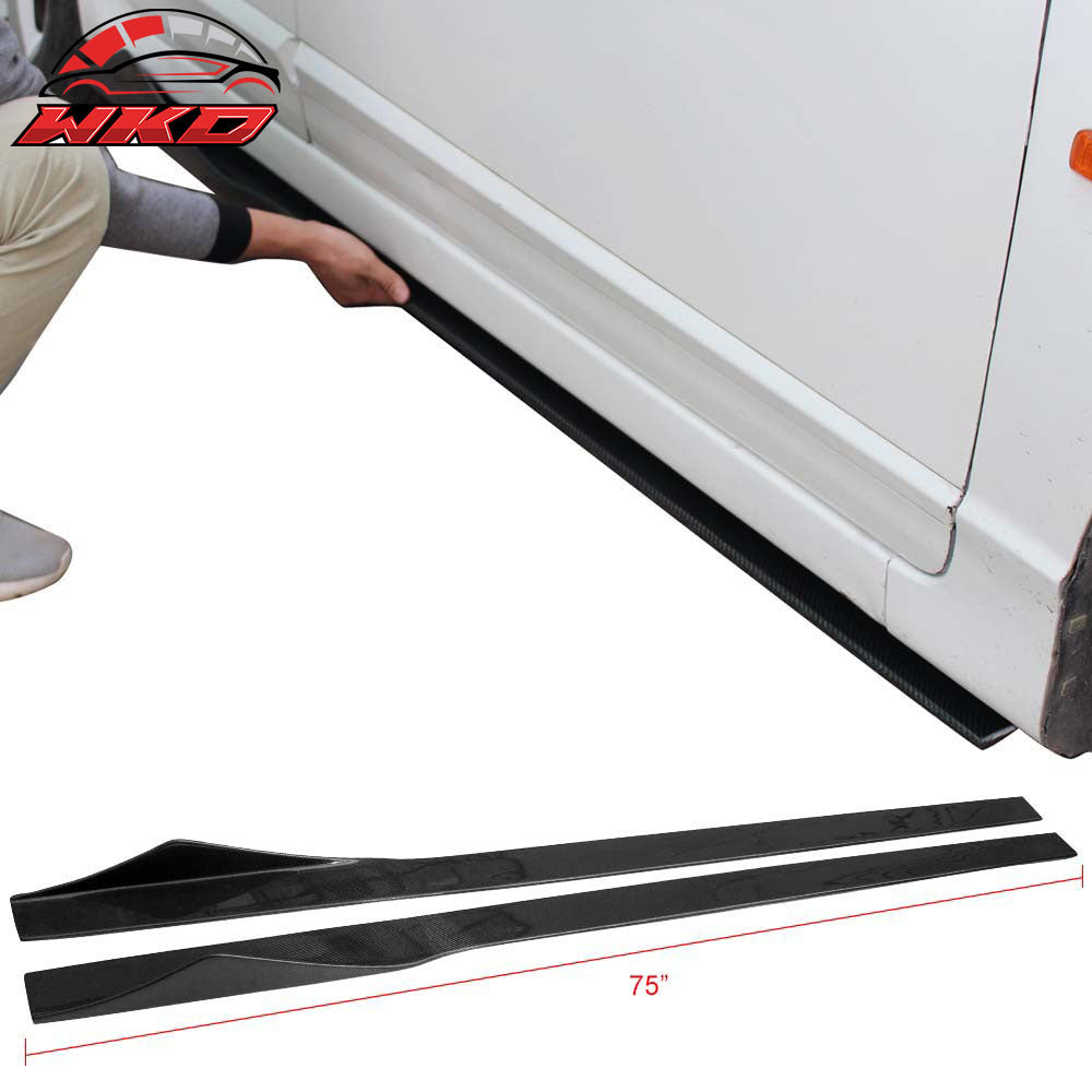 Fits 01-07 Mitsubishi EVO 8 & 9 75 Inch Side Skirt Extension CF Carbon Fiber