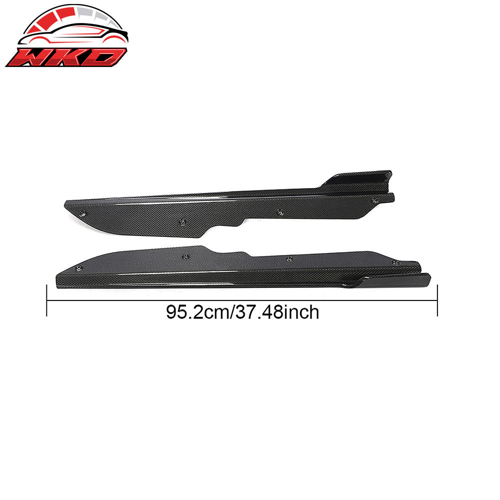 For 20-25 Chevy Corvette C8 IKON Style Carbon Fiber Winglet Side Skirt Extension
