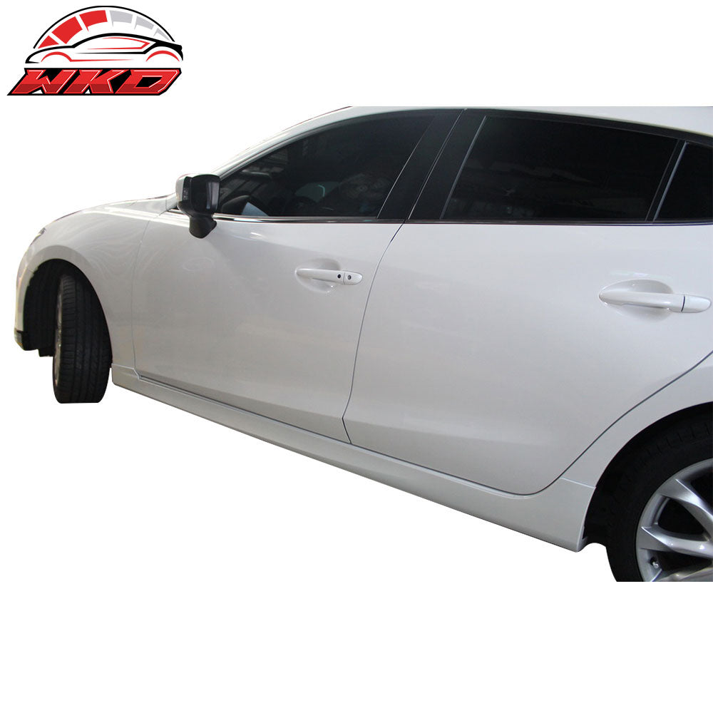 Fits 14-18 Mazda 3 Sedan Hatchback MP Style Side Skirt Extension Unpainted PP