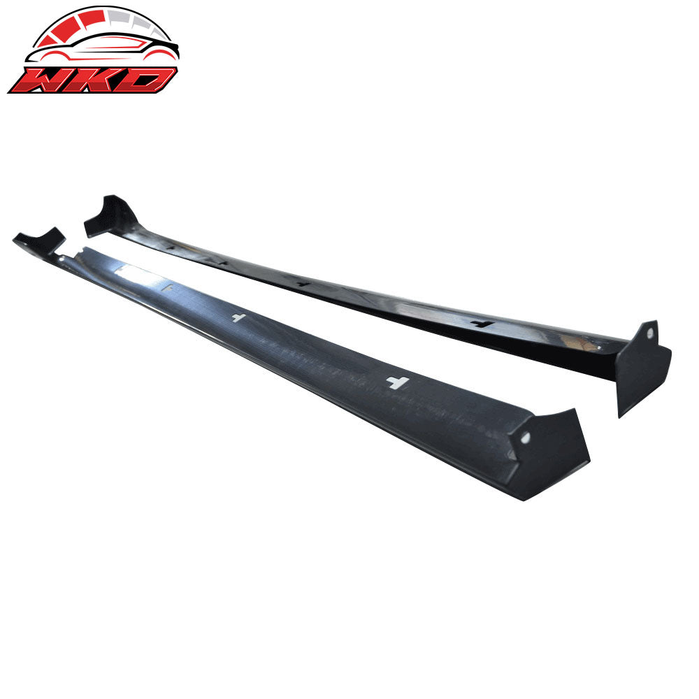 Fits 14-18 Mazda 3 4/5Dr MZ MS Style Side Skirt Extension Unpainted Black ABS