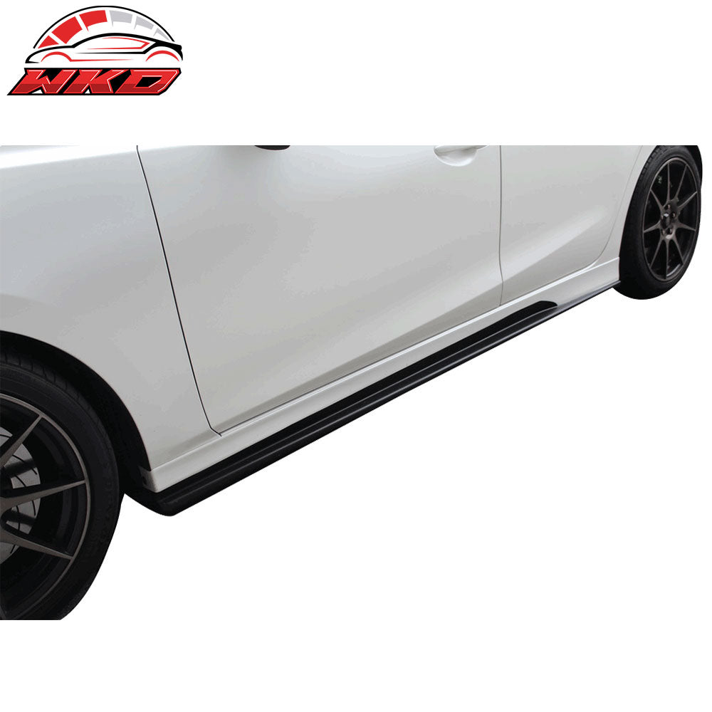 Fits 14-18 Mazda 3 4/5DR K-Style Side Skirt Extension Unpainted Black ABS
