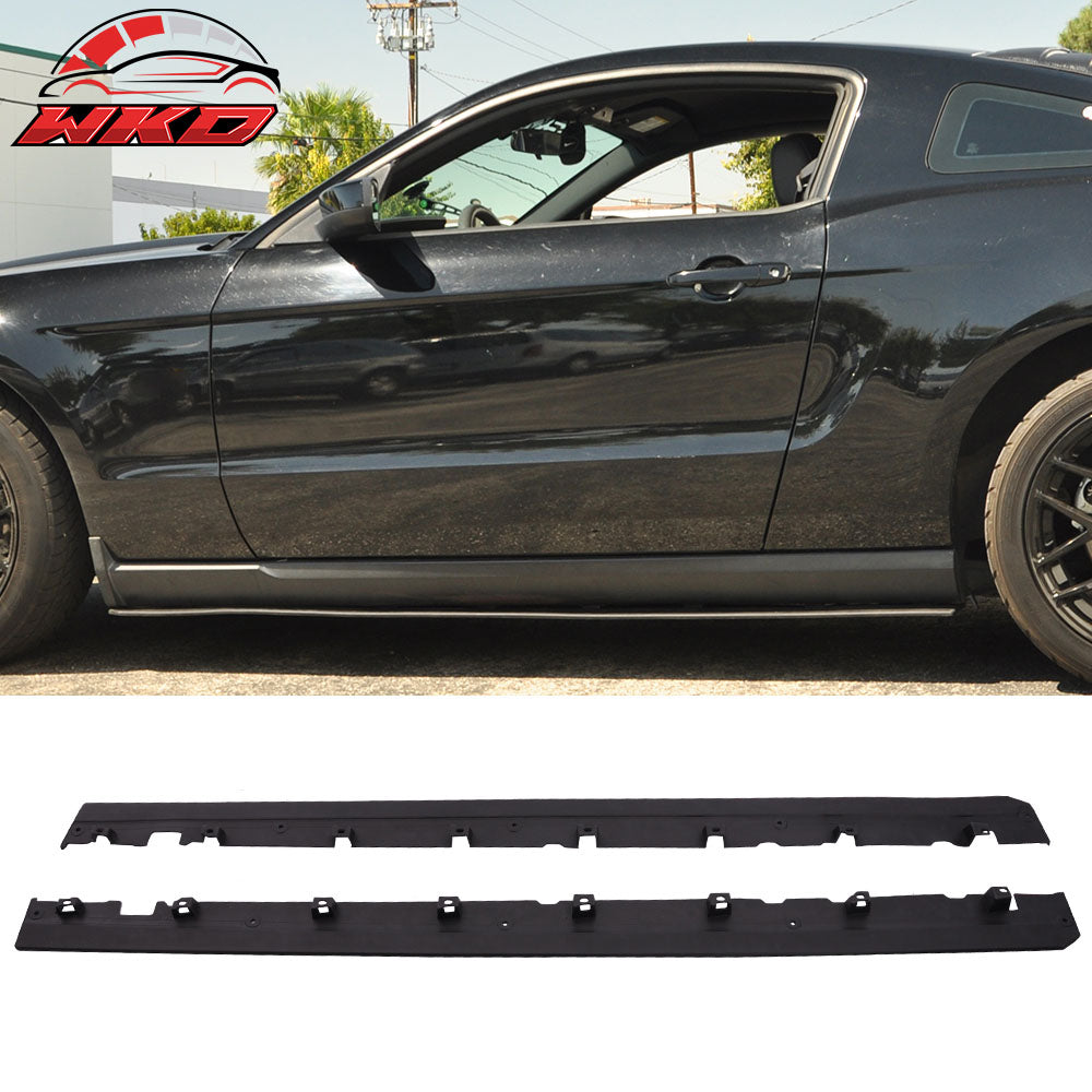 Fits 10-14 Ford Mustang V6 V8 GT Bottom Line Side Skirt Splitter PP Rocker Panel