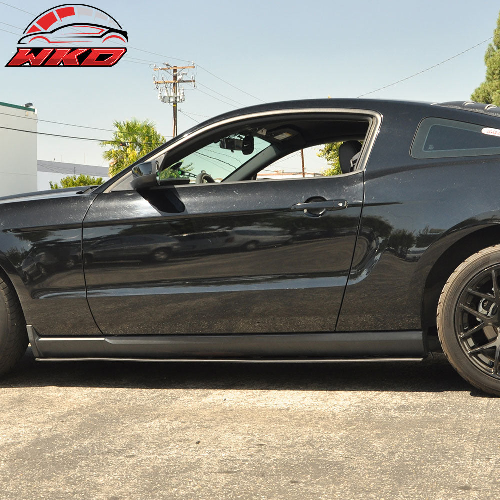 Fits 10-14 Ford Mustang V6 V8 GT Bottom Line Side Skirt Splitter PP Rocker Panel