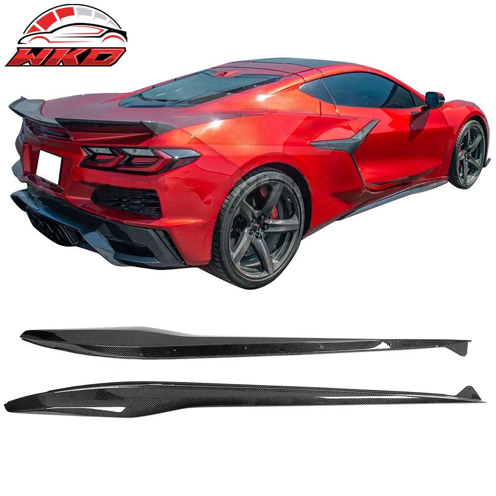 Fits 23-25 Chevy Corvette C8 Z06/E-Ray/ZR1 Side Skirts Carbon Fiber Rocker Panel