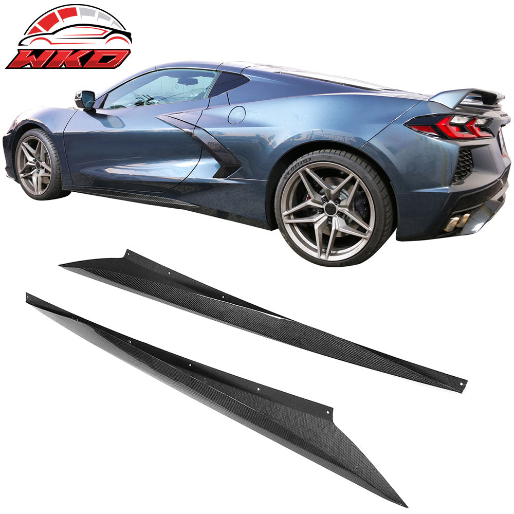 Fits 20-25 Chevrolet Corvette C8 Z51 Side Skirts Carbon Fiber CF
