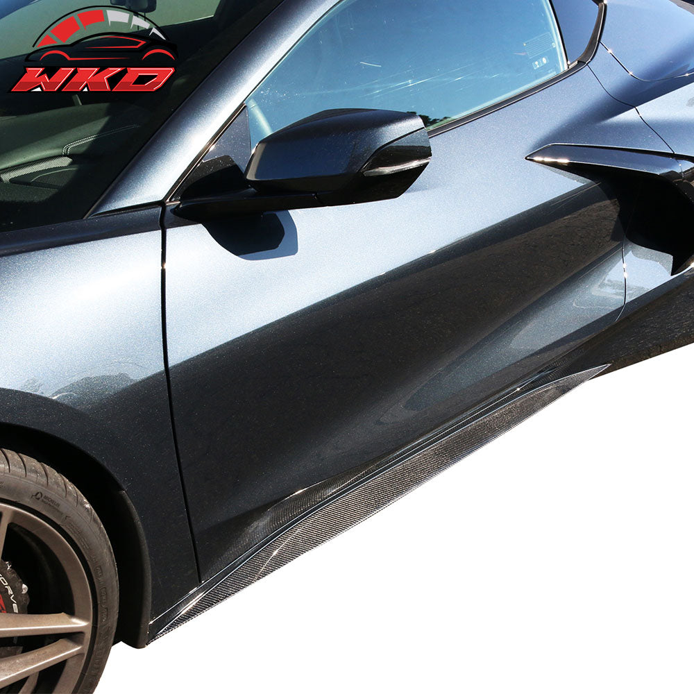 Fits 20-25 Chevrolet Corvette C8 Z51 Side Skirts Carbon Fiber CF