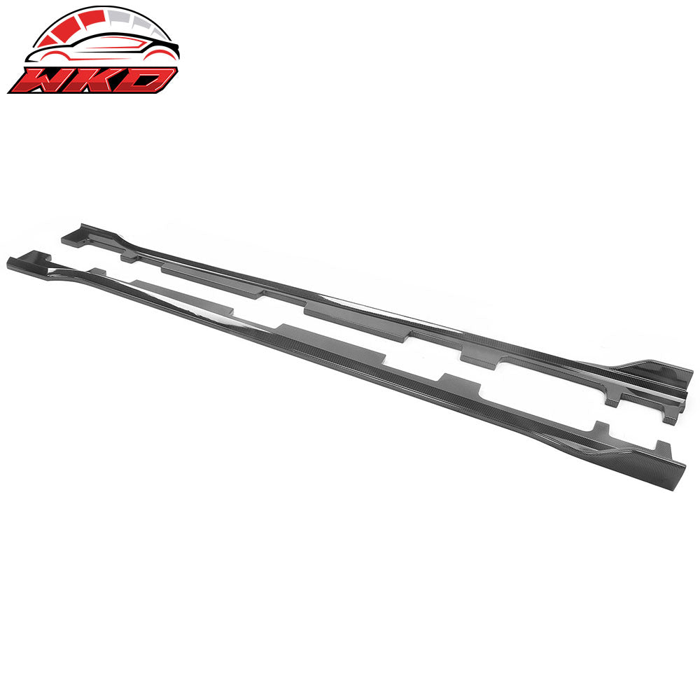 Fits 18-22 Honda Accord IKON Style 2PCS Side Skirts Extension Carbon Fiber Print