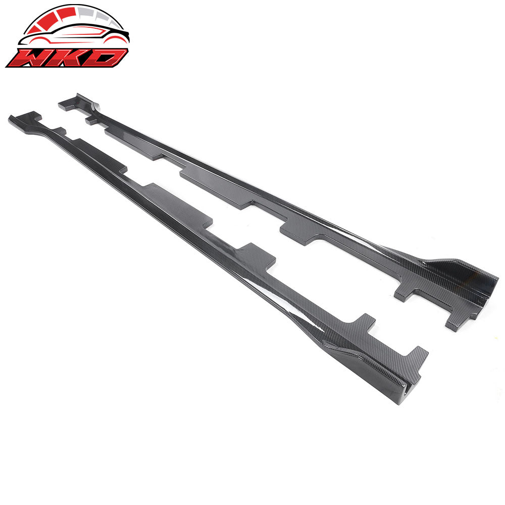 Fits 18-22 Honda Accord IKON Style 2PCS Side Skirts Extension Carbon Fiber Print