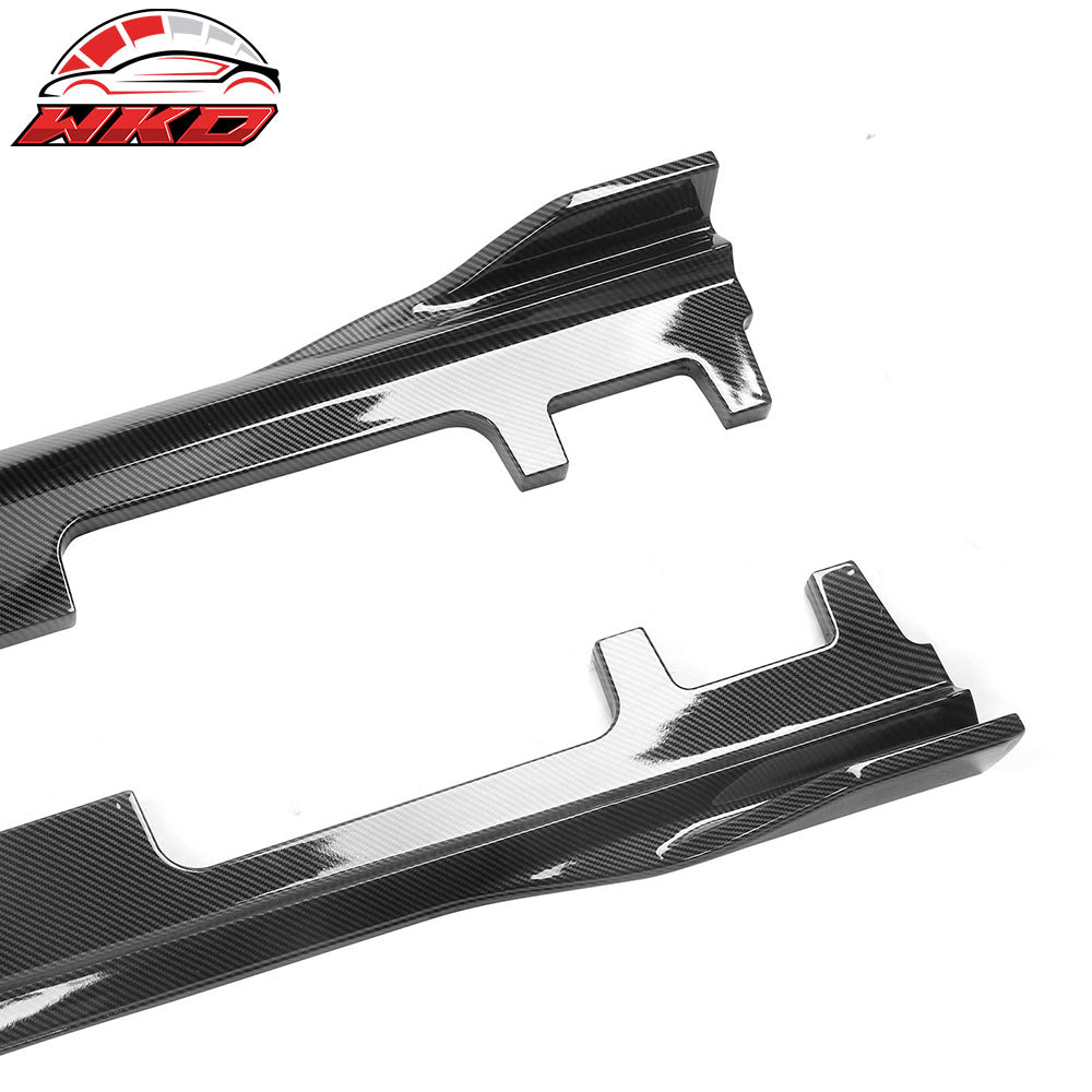 Fits 18-22 Honda Accord IKON Style 2PCS Side Skirts Extension Carbon Fiber Print