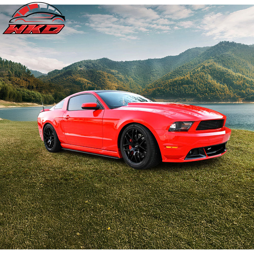 Fits 10-14 Ford Mustang Side Skirts Extension Pair Unpainted Black Left Right PU