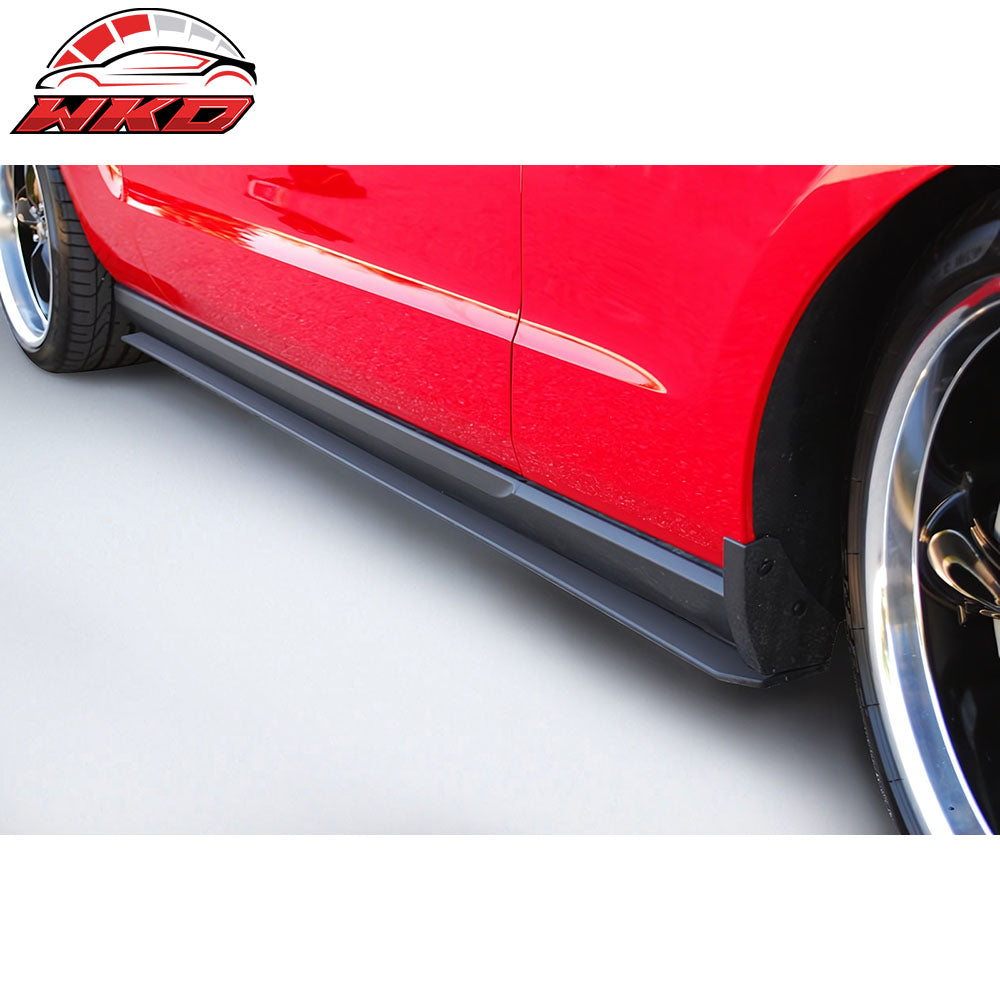 Fits 10-14 Ford Mustang Side Skirts Extension Pair Unpainted Black Left Right PU