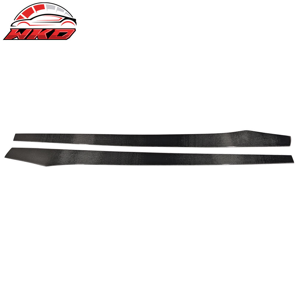 Universal 77.5" Side Skirts Extension Rocker Panel Flat Bottom Line Carbon Fiber | Wholesale