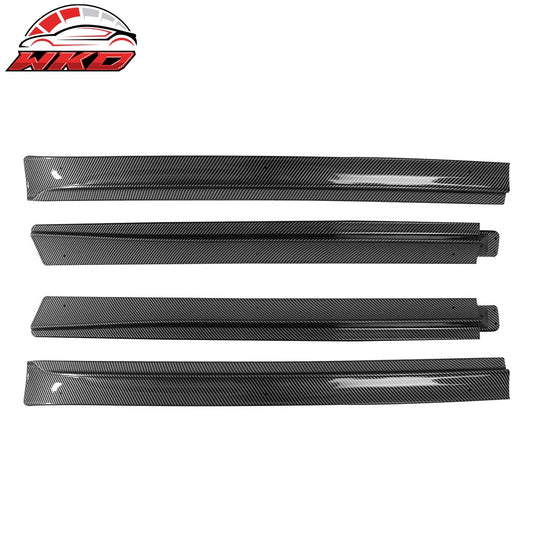 20-2025 Tesla Model Y Carbon Fiber Print Side Skirts Extension Splitter ABS | Wholesale