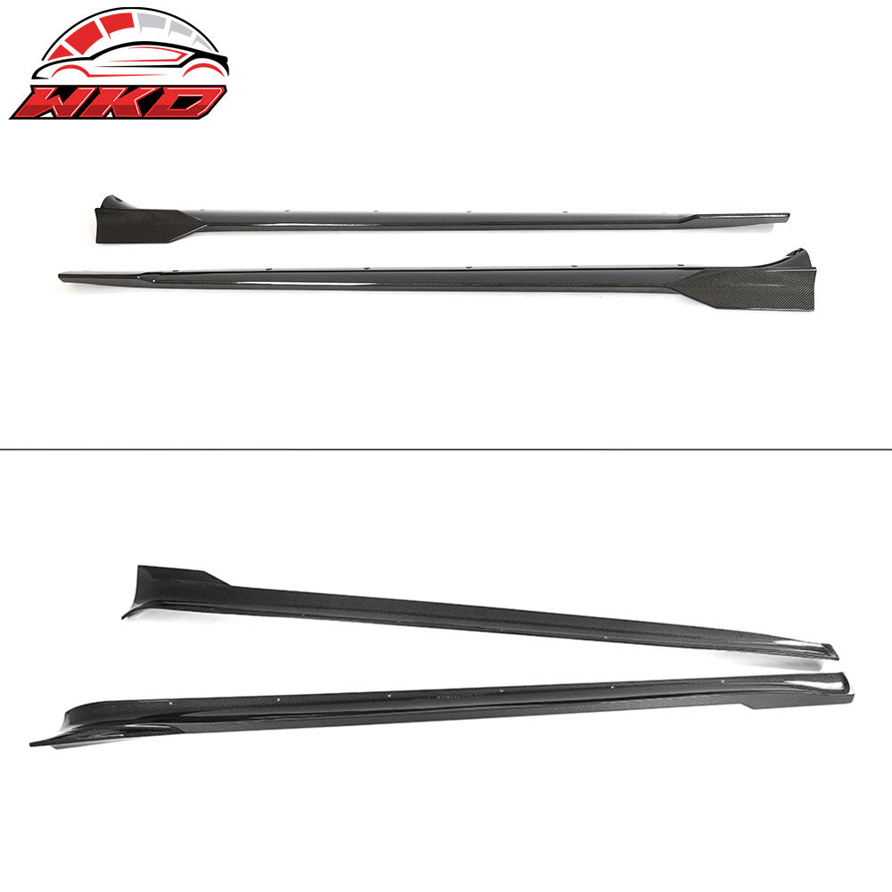 For 21-25 Tesla Model S Carbon Fiber Side Skirts Extension Splitter Rocker Panel