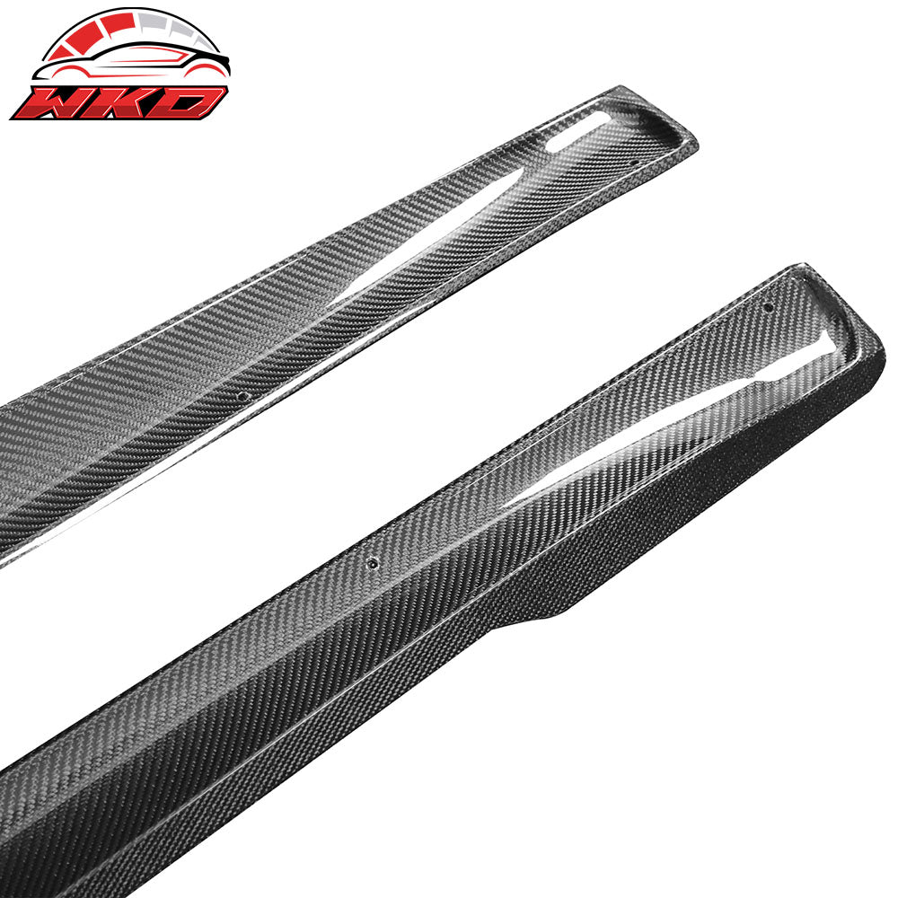 For 21-25 Tesla Model S Carbon Fiber Side Skirts Extension Splitter Rocker Panel