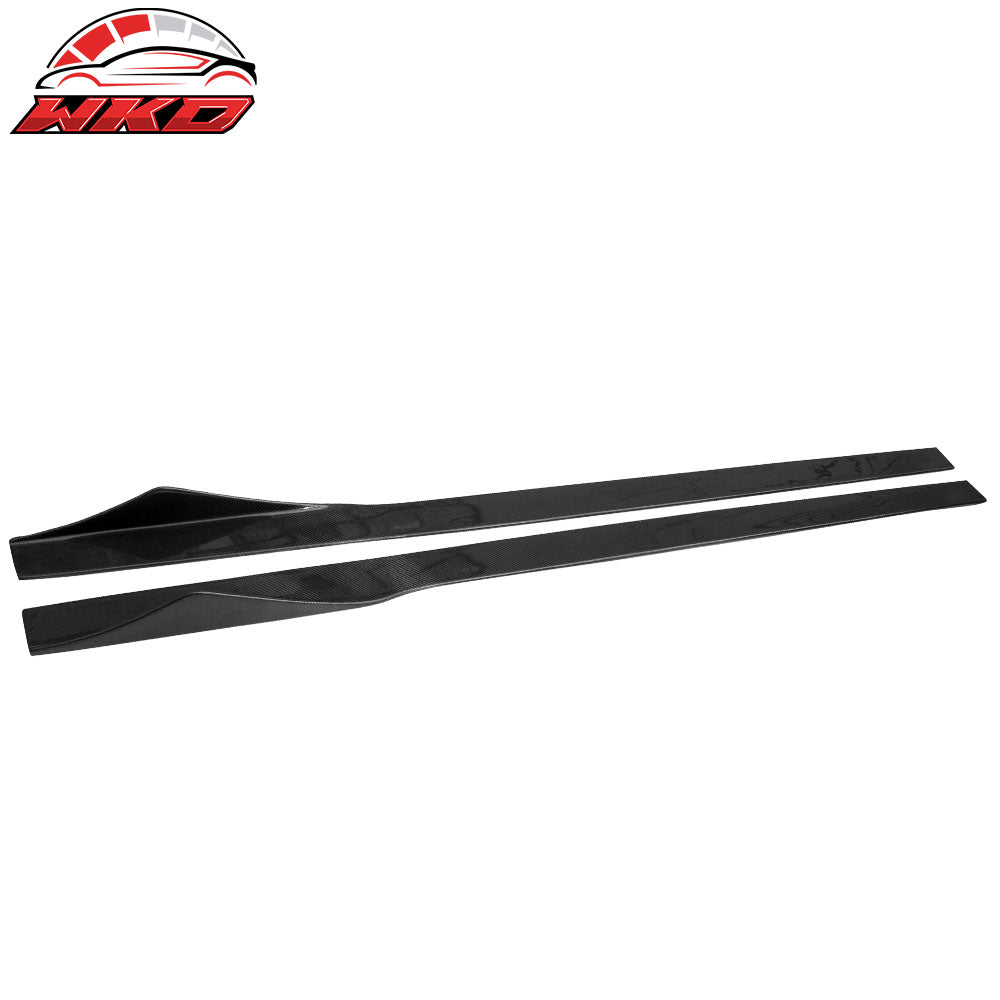 Universal 75 Inch 2PCS Side Skirts Extension Splitter Rocker Lip Carbon Fiber CF