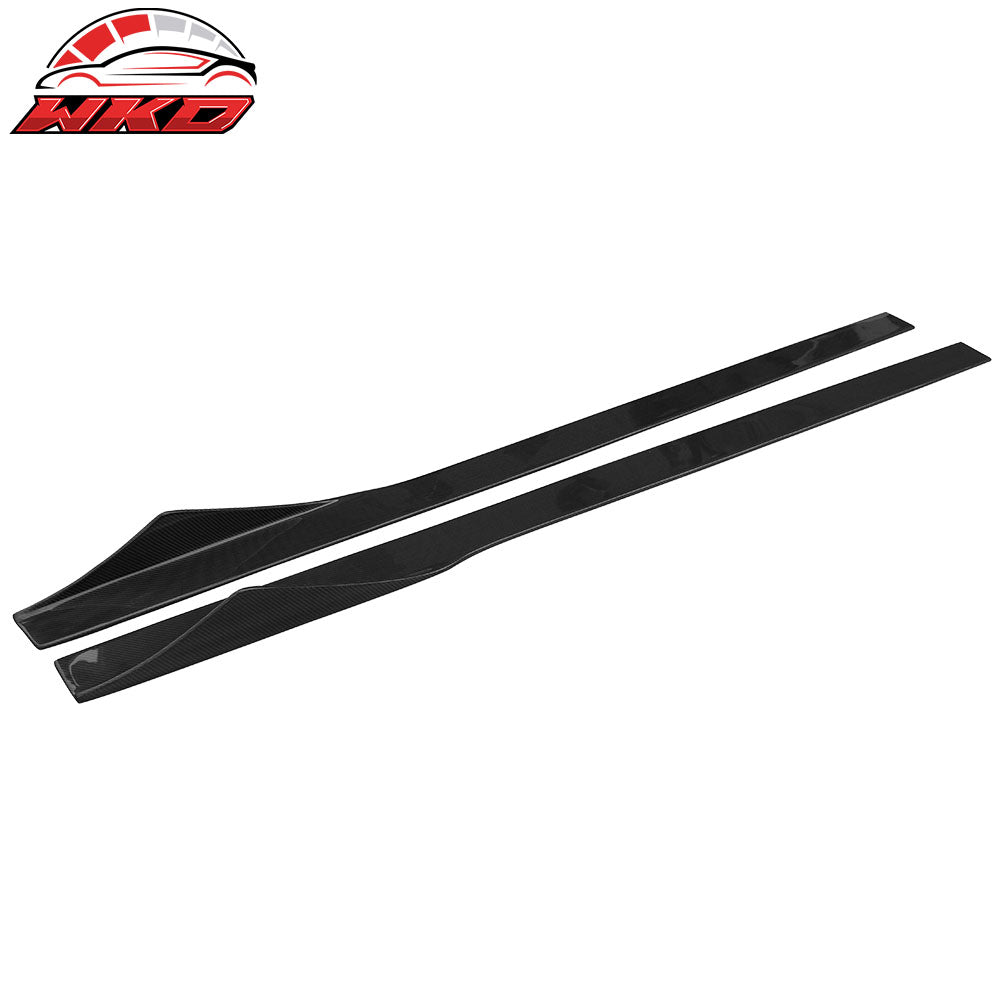 Universal 75 Inch 2PCS Side Skirts Extension Splitter Rocker Lip Carbon Fiber CF